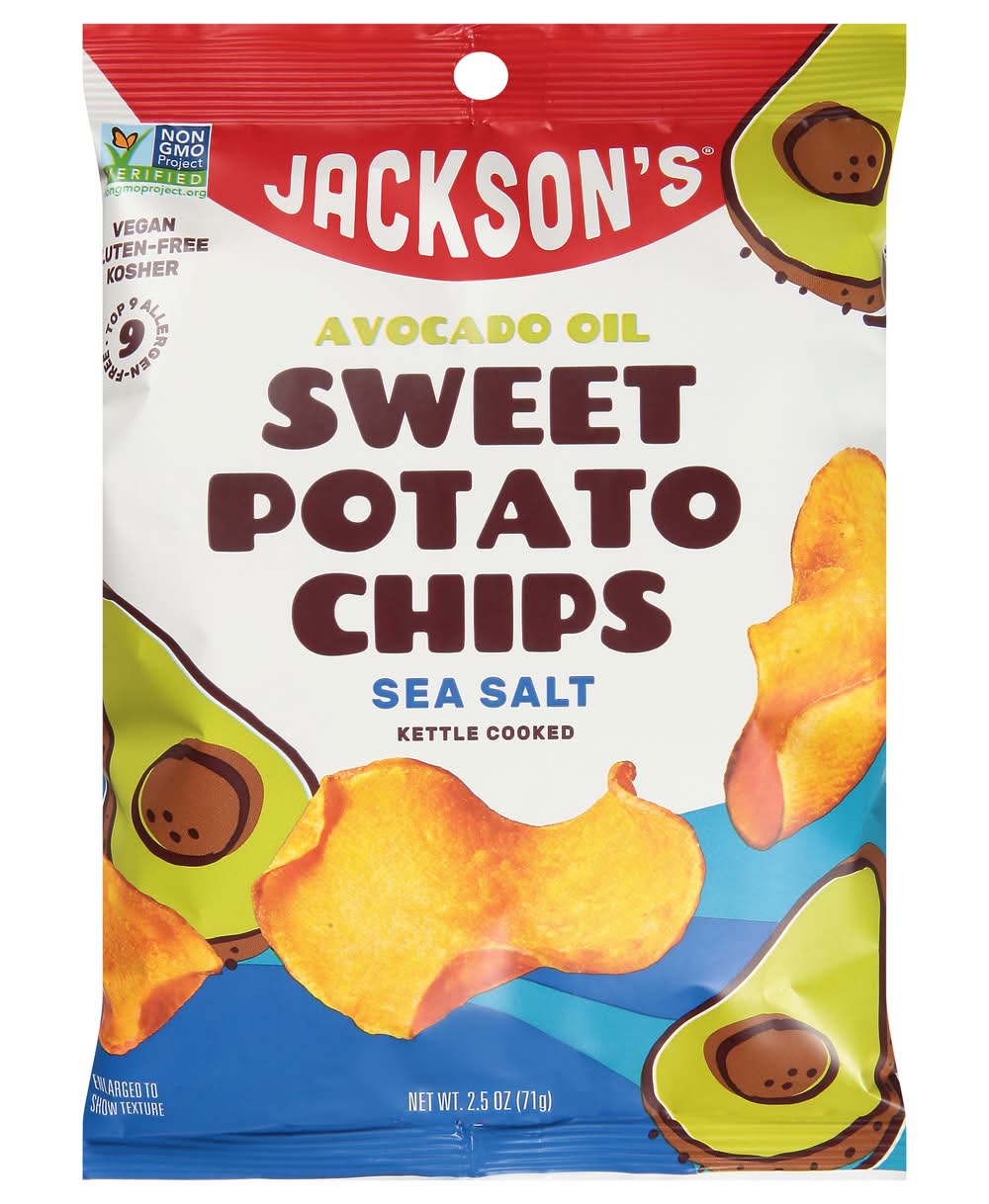 Jackson's Avocado Oil Kettle Cooked Sweet Potato Chips, Sea Salt (2.5 oz)