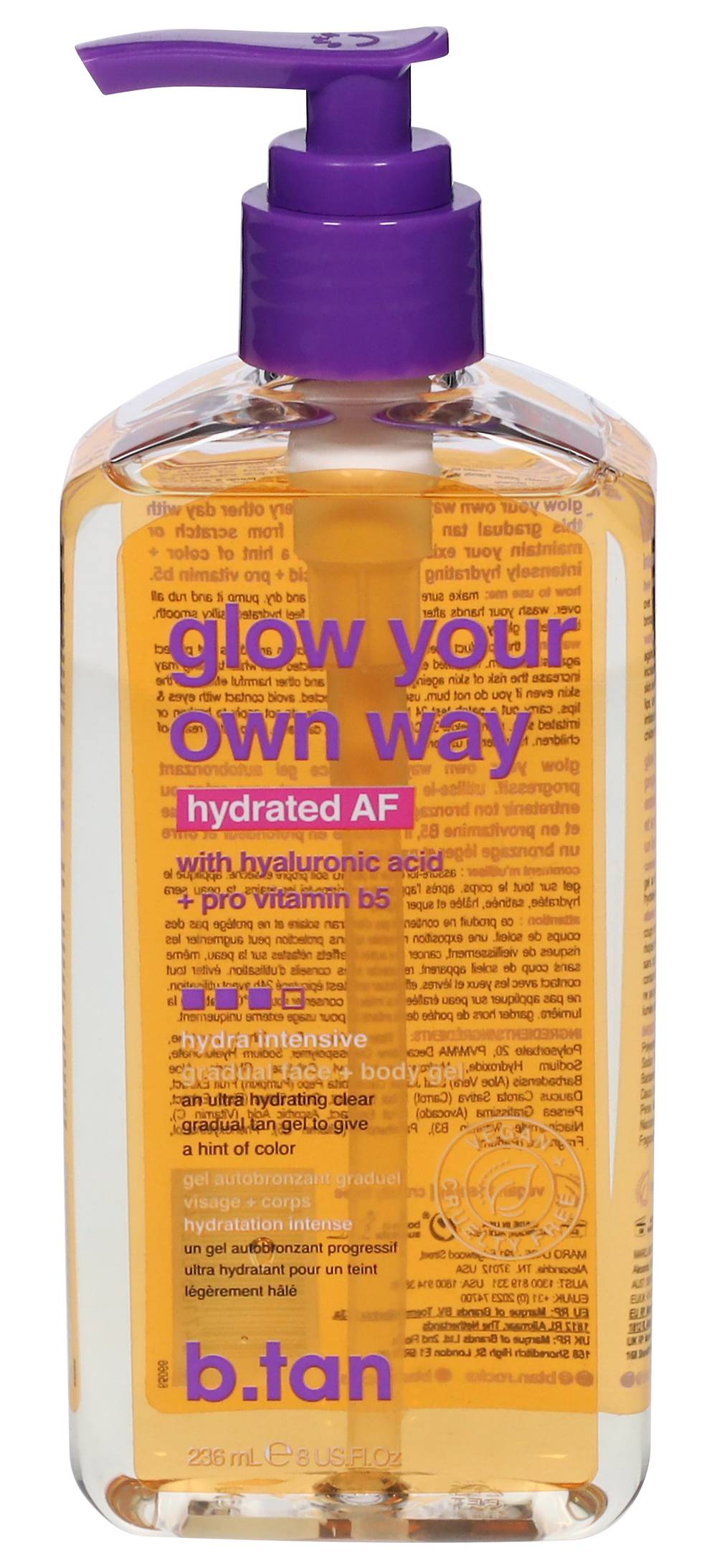 B. Tan Glow Your Own Way Hydrated Af Gradual Face + Body Gel (8 fl oz)