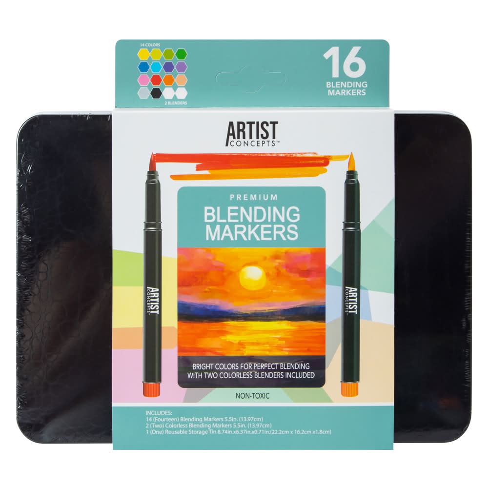 Artist Concepts™ Premium Blending Markers 16-Count