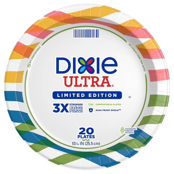 Dixie Ultra 10 1/16" Printed Paper Plates