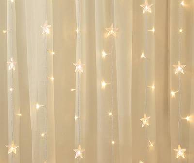 Warm White Stars Cascading Curtain String Light