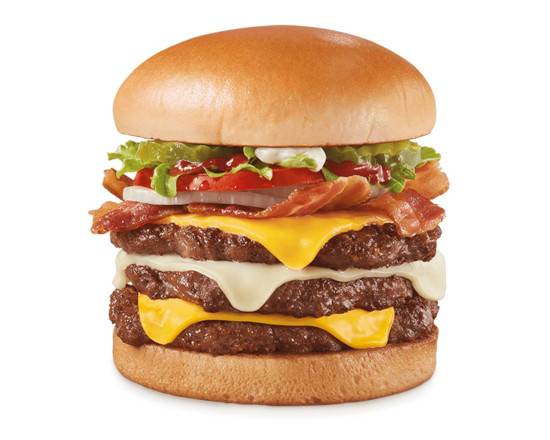 Bacon Two-Cheese Deluxe Signature Stackburger Triple
