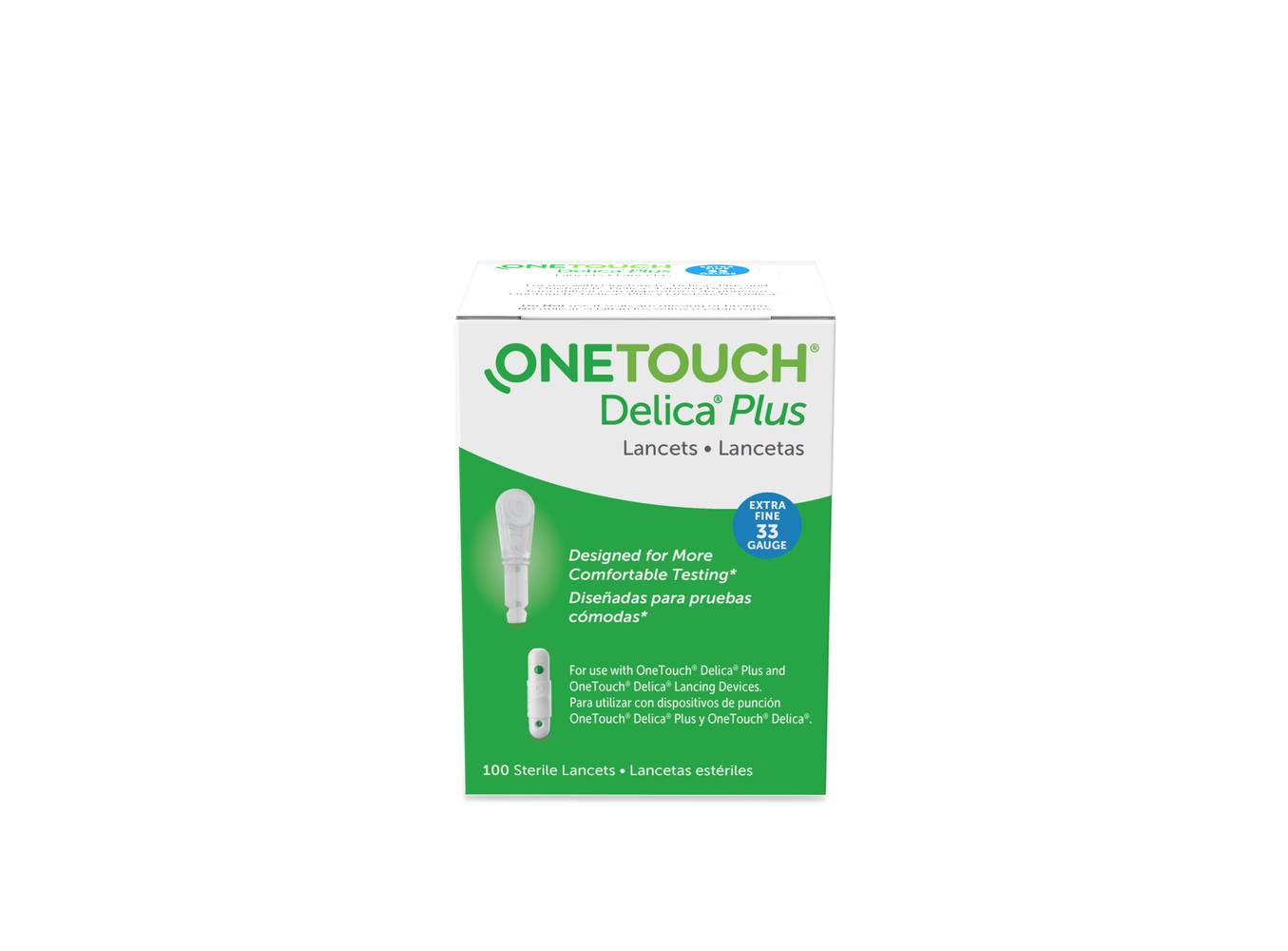 Onetouch Delica Extra Fine 33 Gauge Lancets, 100Ct