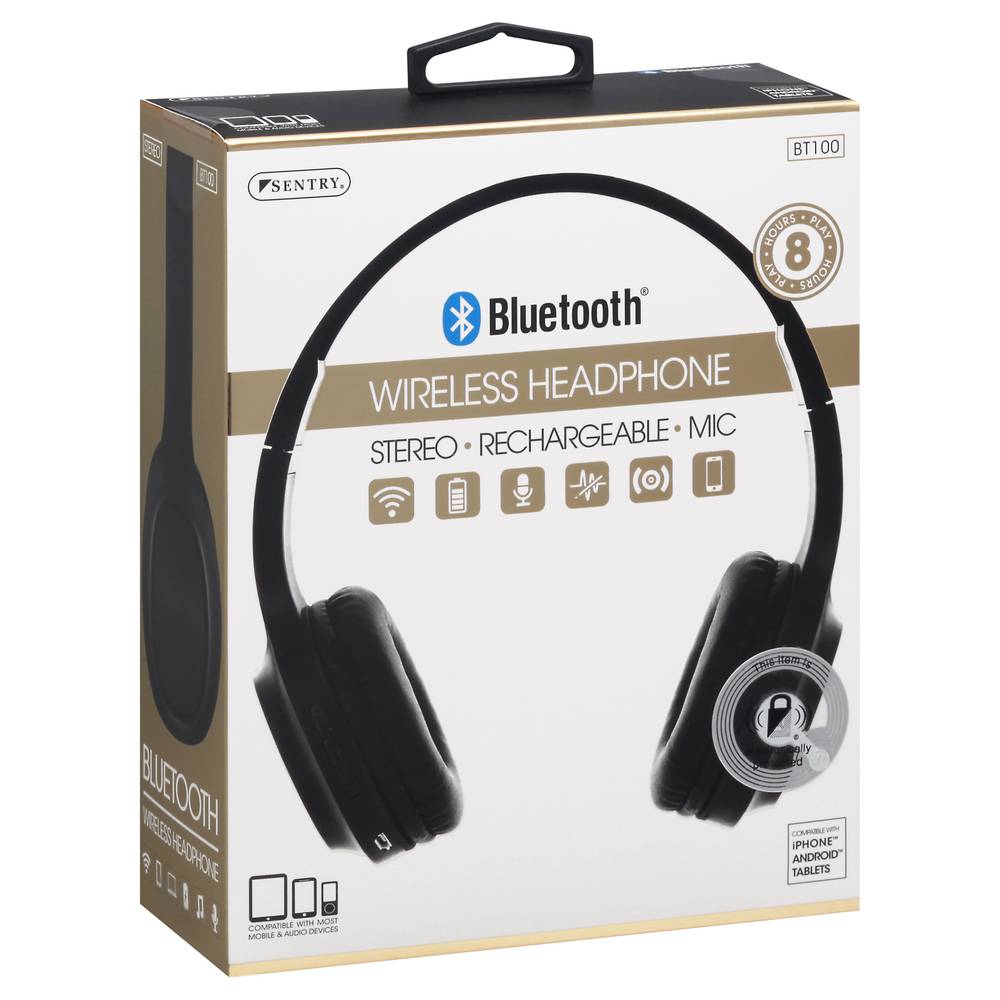 Sentry Bluetooth Wireless Headphone With Mic (black)