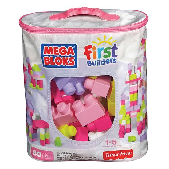 Mega bloks bloques para construir (80 un) (rosa)