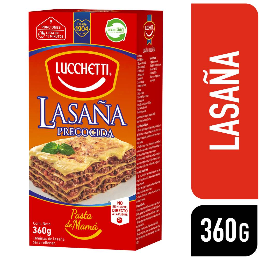 Lucchetti lasaña precocida (caja 360 g)