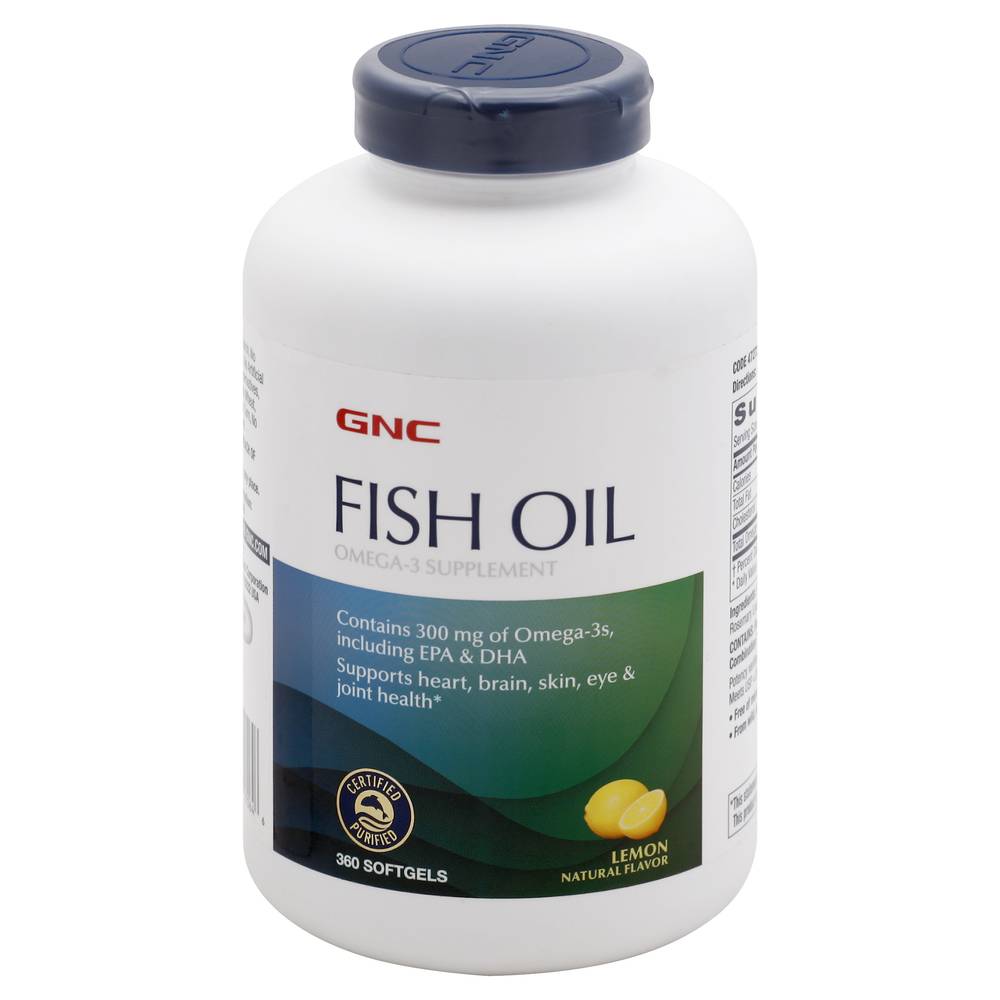 Gnc Lemon Flavor Fish Oil Softgels (360 ct)