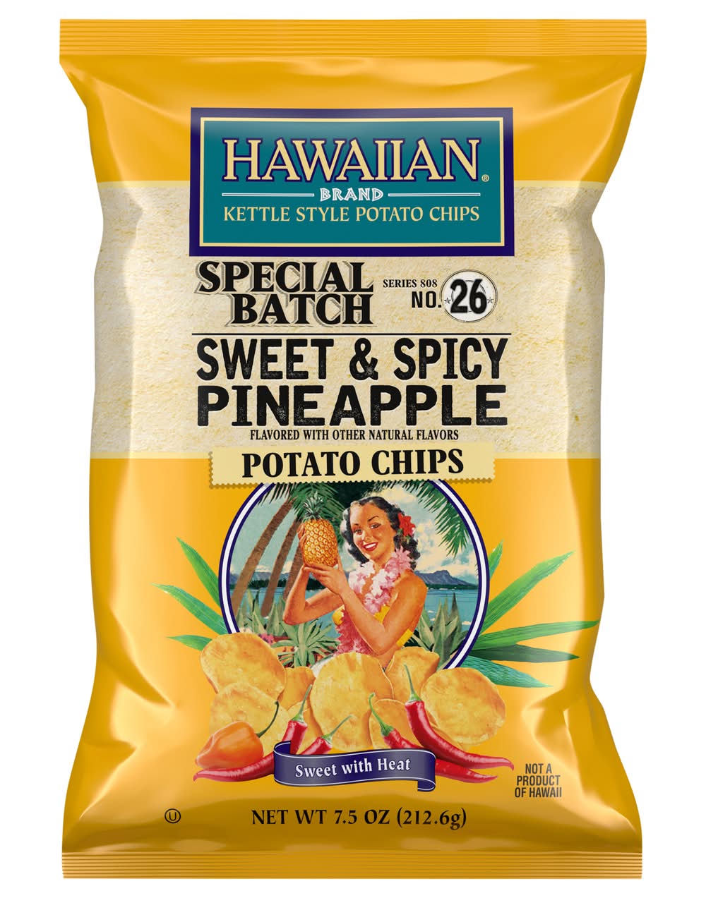 Hawaiian Hulapeno Kettle Style Potato Chips (7.5 oz)