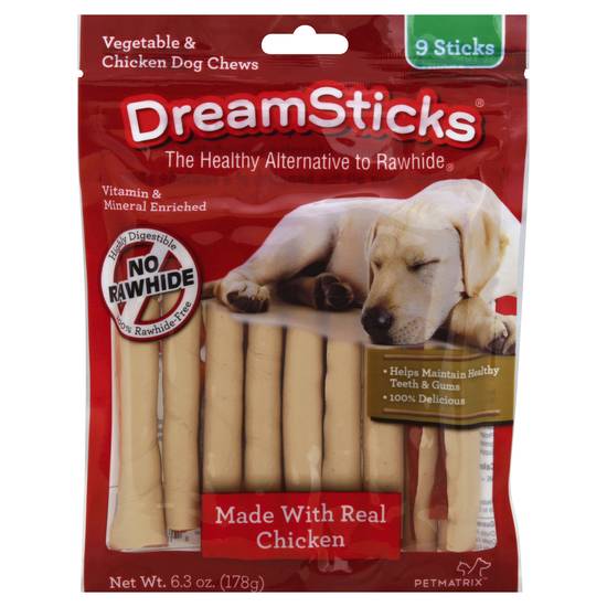 Dreambone Dreamsticks Vegetable & Chicken Dog Chews (9 sticks)