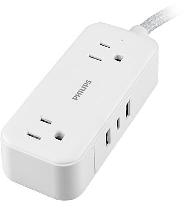 Philips 6' Indoor/Outdoor Extension Cord, 2-Outlet, 16 AWG, White (SPS3355GW/37)