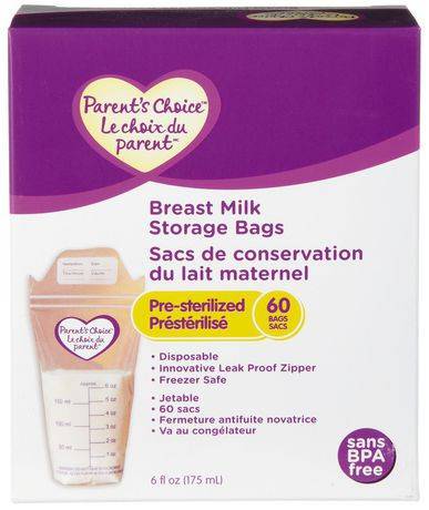 Parent's Choice Breast Milk Storage Bags (pack of 60, 175 ml)