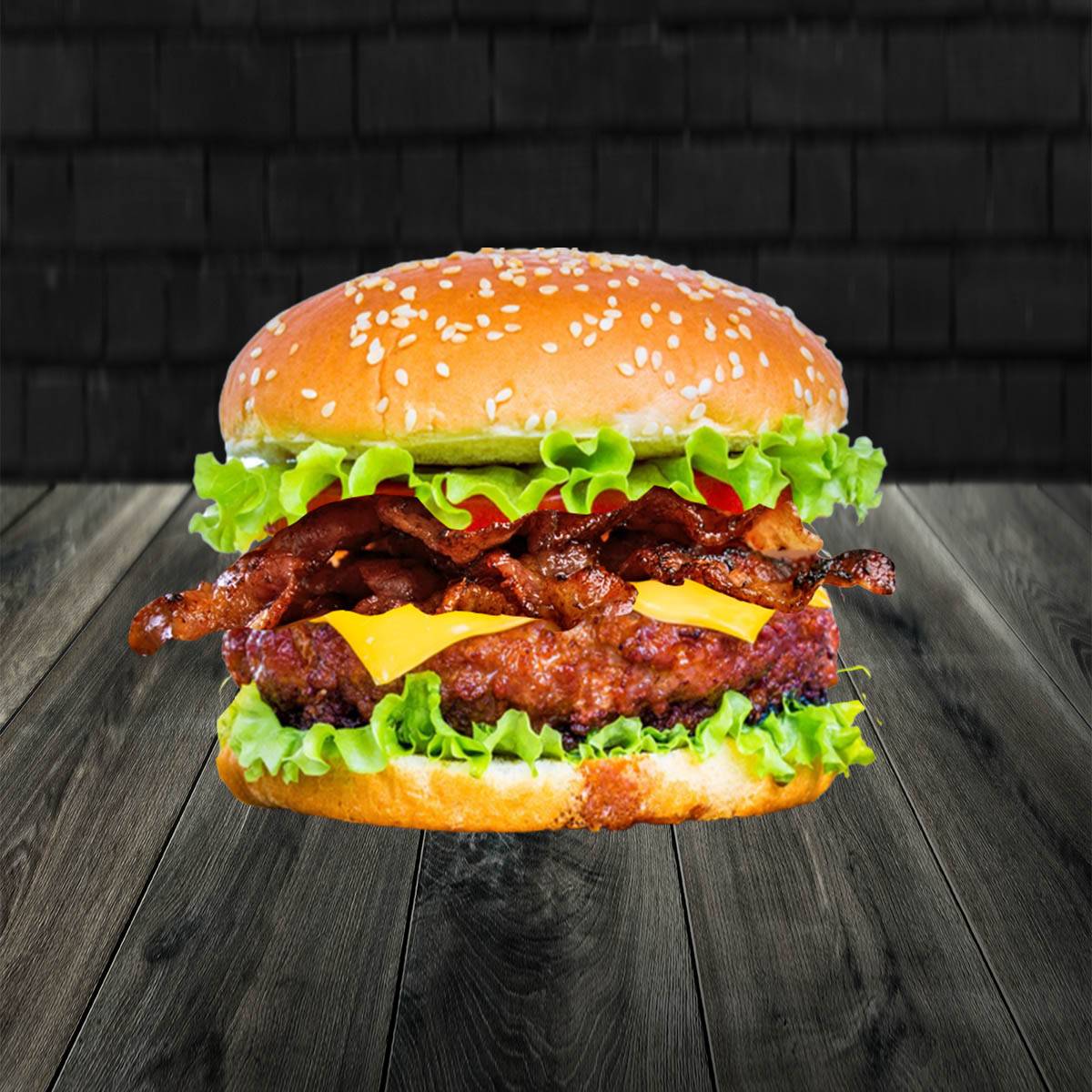 Bacon Cheese burger steak