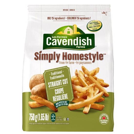 Cavendish farms simply homestyle coupe régulière traditionelle - traditional straight cut fries (750 g)