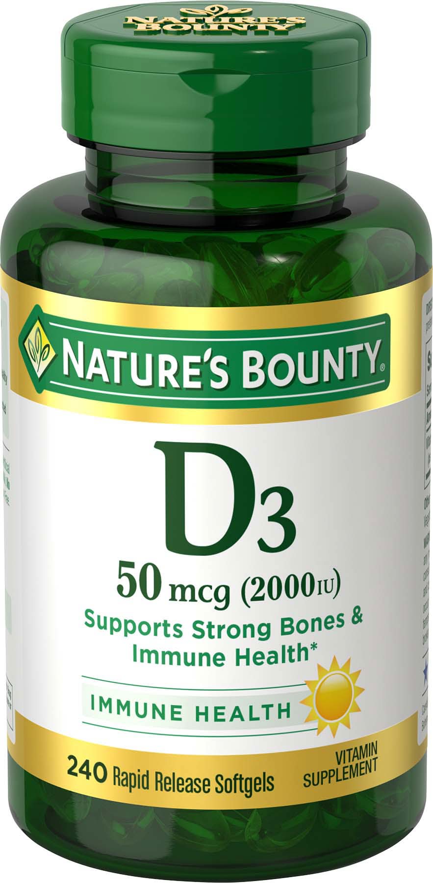 Nature's Bounty 50 Mcg Rapid Release Vitamin D3 (3.2 oz)