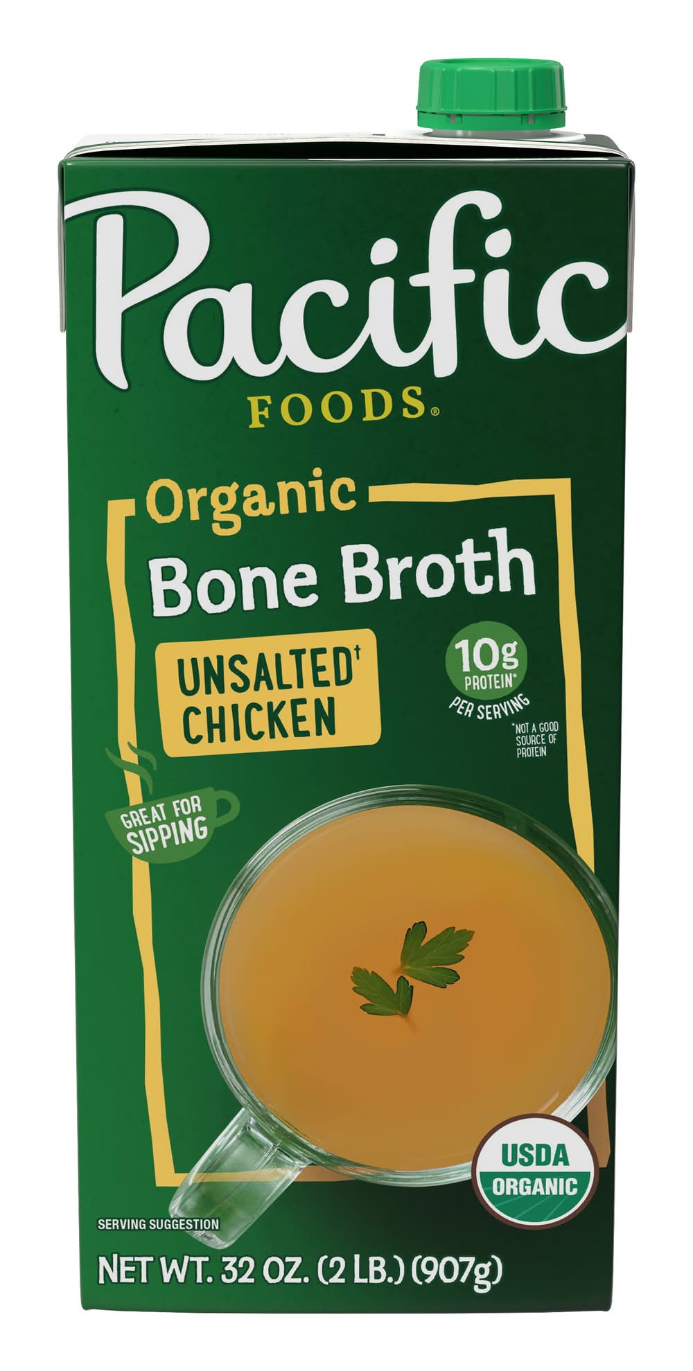 Pacific Foods Organic Bone Broth, Unsalted Chicken (2 lbs)