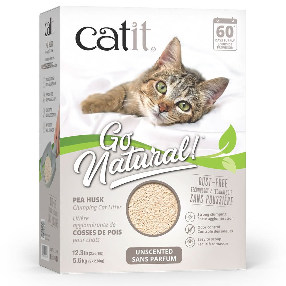 Catit Go Natural! Pea Husk Clumping Cat Litter, 12.3 lb