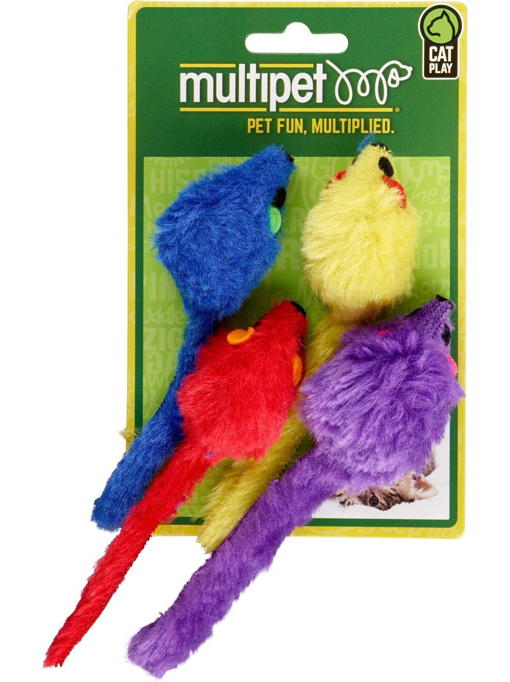 Multipet Mice Cat Toy, Multicolor (4 ct)