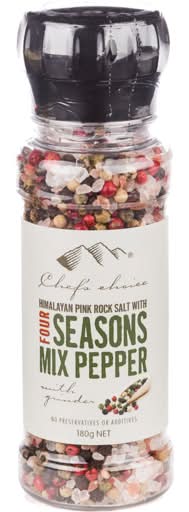 Chef's Choice Himalayan Pink Rock Salt With Four Seasons Pepper (180g)
