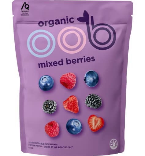 Oob Organic Frozen Mixed Berries 450g