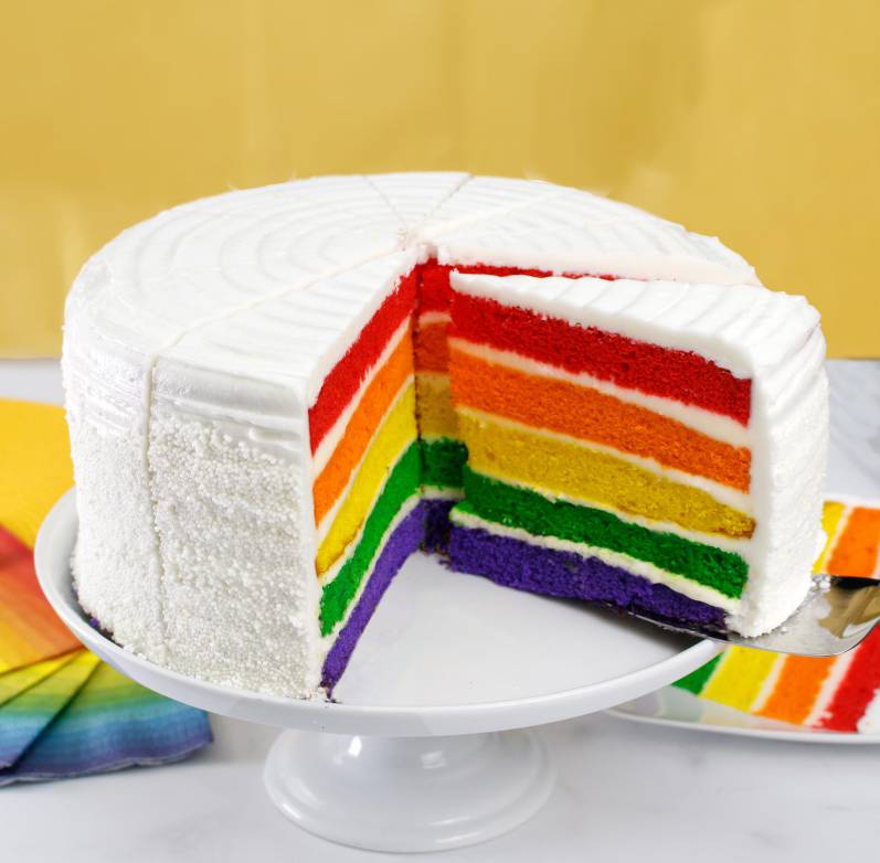 Chef's Quality Distinctive Desserts - Rainbow Layer Cake - 14 slices (7 lbs)