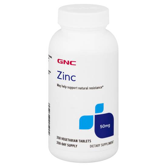 Gnc 50 mg Zinc Vegetarian Tablets (250 ct)