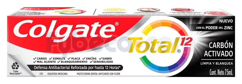 Crema Dental Colgate Total 12 Charcoal 75Ml