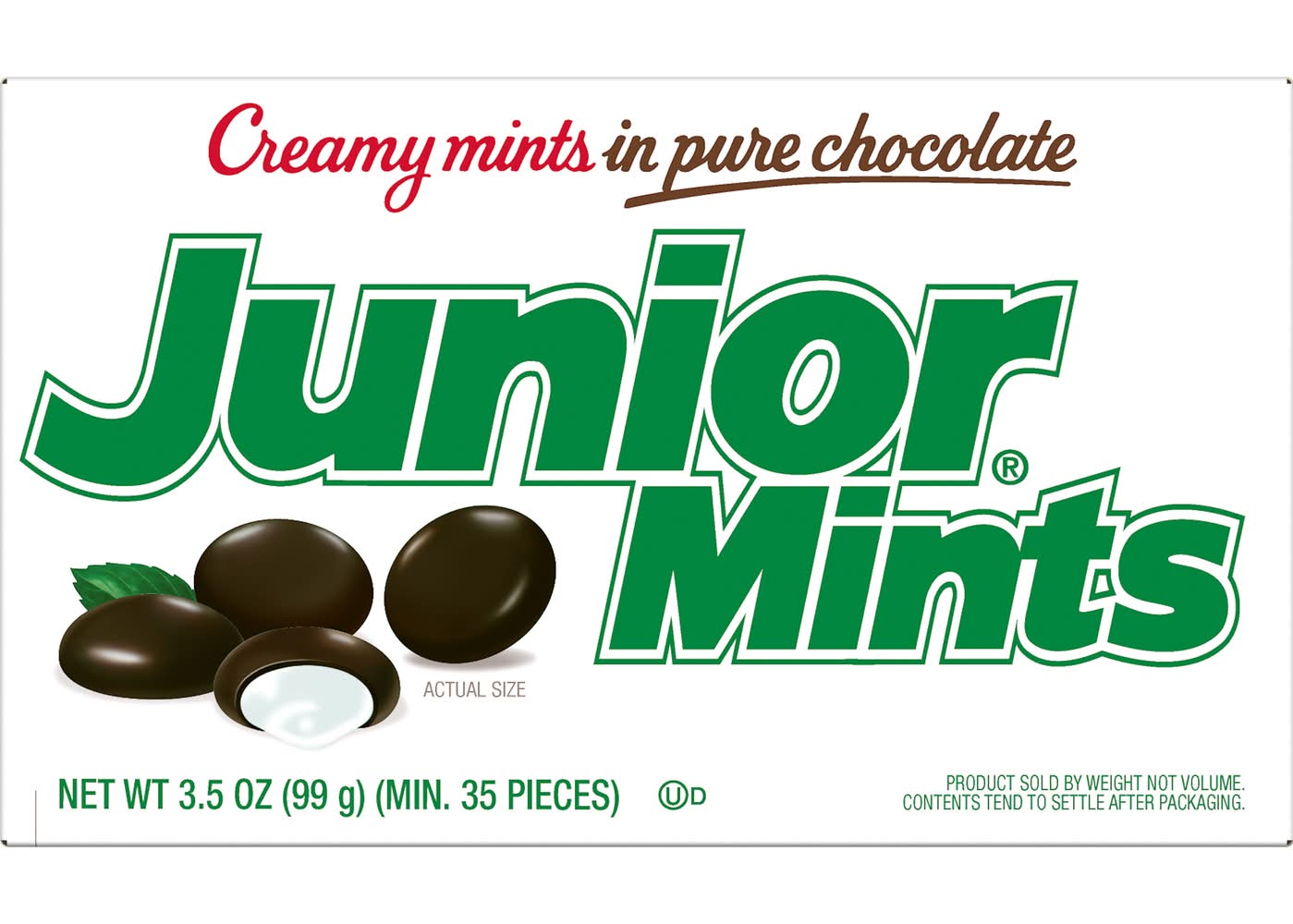 Junior Mints Creamy Mints in Pure Chocolate (3.5 oz, 35 ct)