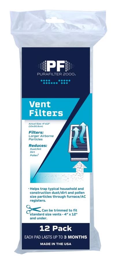 Purafilter White Register vent filter 12 -Pack