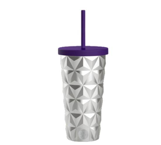 Merchandise|Stainless Steel Tumbler - 20oz w/ Straw - Silver & Purple