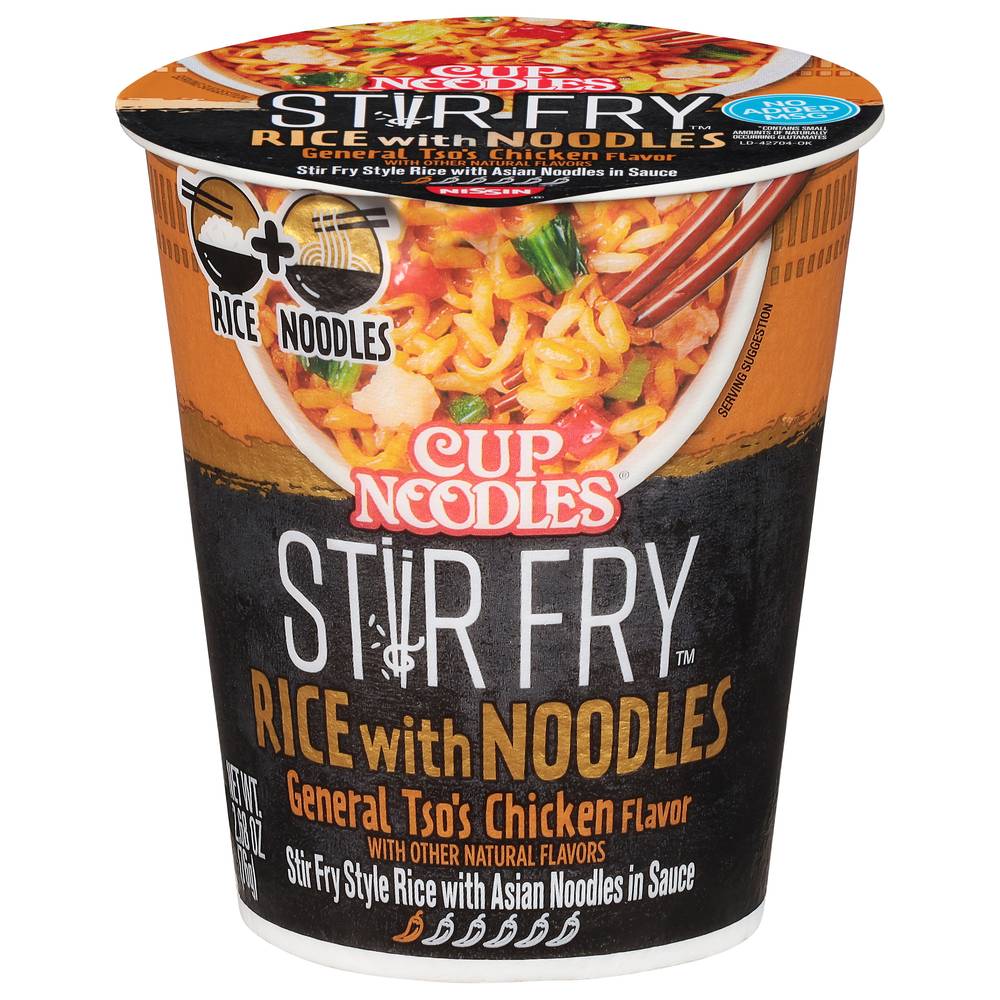 Nissin Cup Noodles Stir Fry General Tso's Chicken Flavor Rice With Noodles