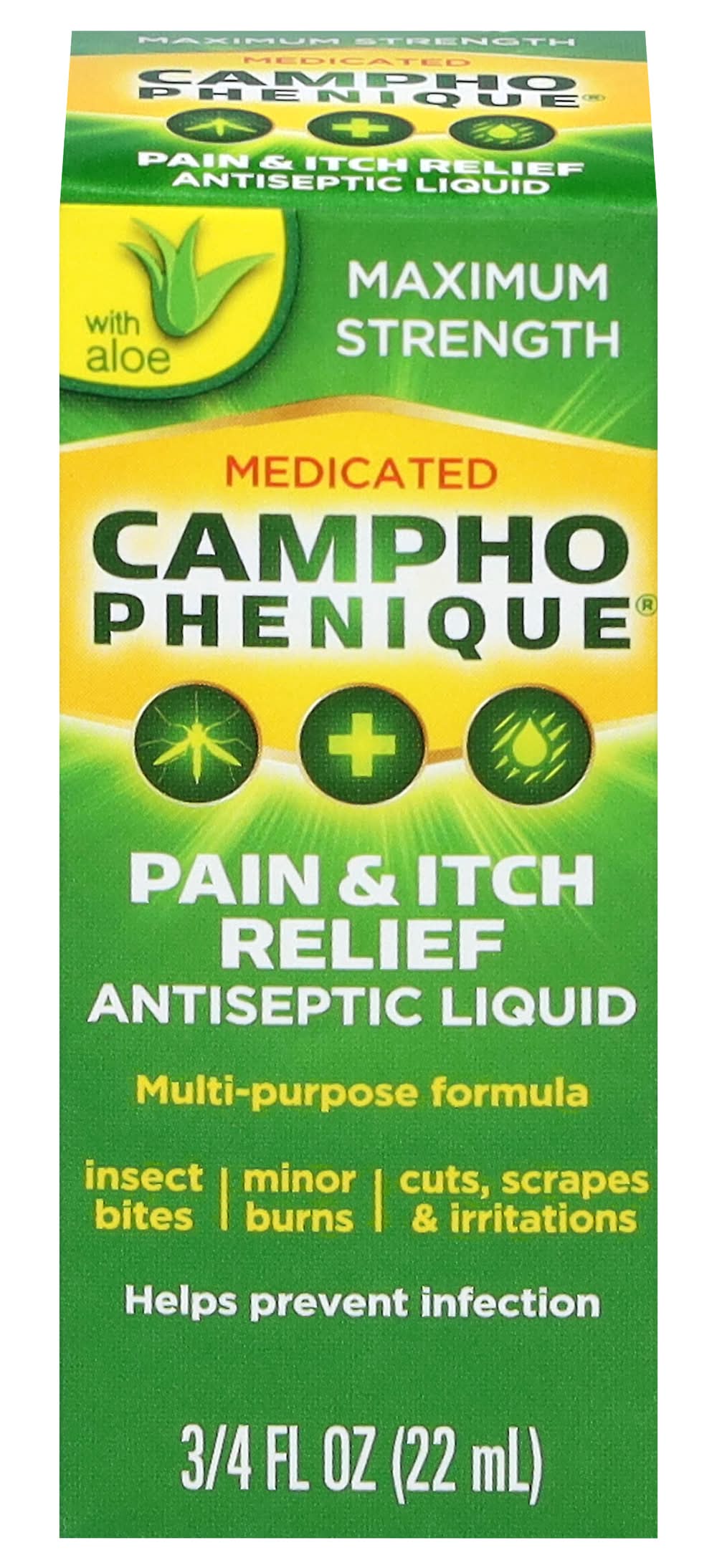 Campho Phenique Medicated Maximum Strength Antiseptic Liquid Pain & Itch Relief (0.8 fl oz)
