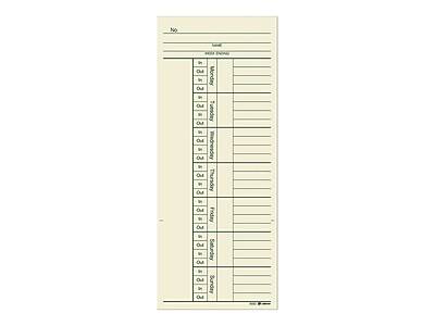 Adams Time Cards for Acroprint 125, ES700, ES900, ESP180 Time Clock, 200/Pack (ABF 9660-200)