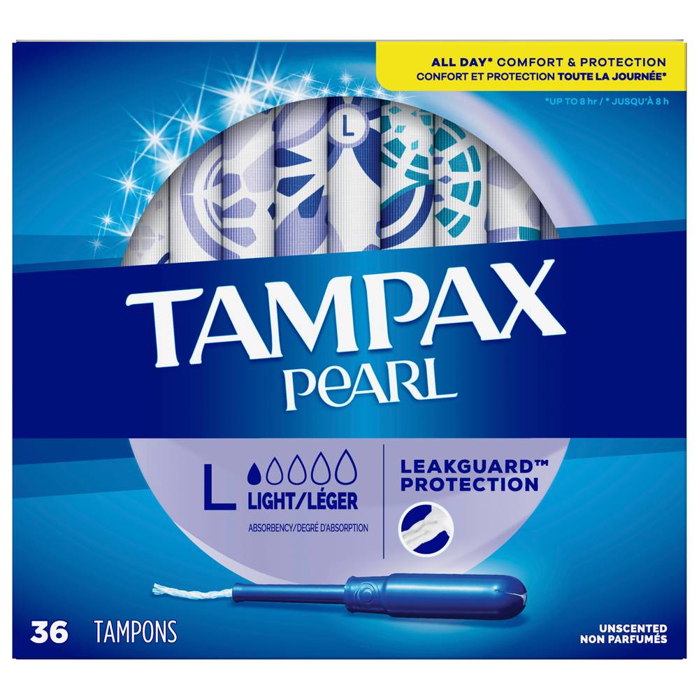 Tampax Pearl Light Absorbency Unscented Tampons (36 ct) (7.04 oz)