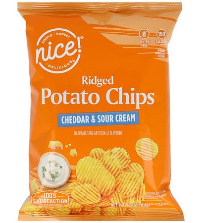 Nice! Ridged Potato Chips, Cheddar & Sour Cream (2.5 oz)