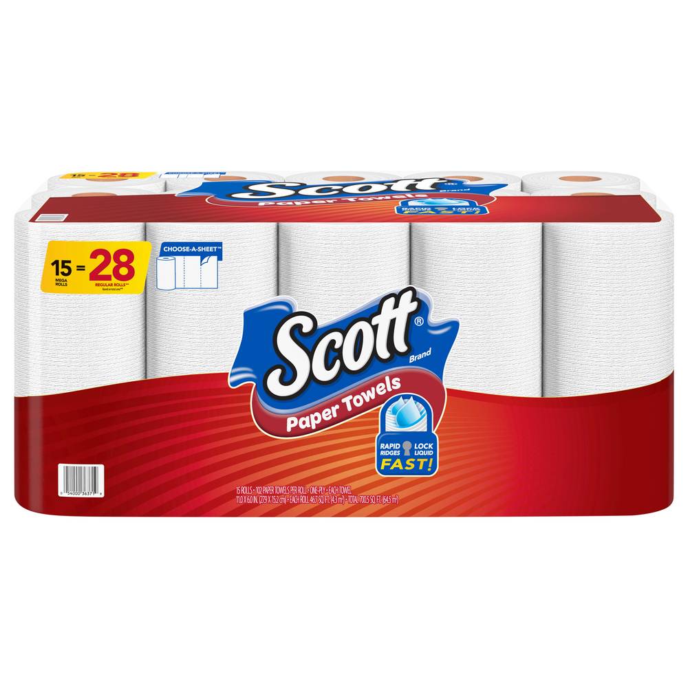 Scott Choose-A-Sheet Mega Rolls One-Ply Paper Towels, (27.9 x 15.2 cm), 0