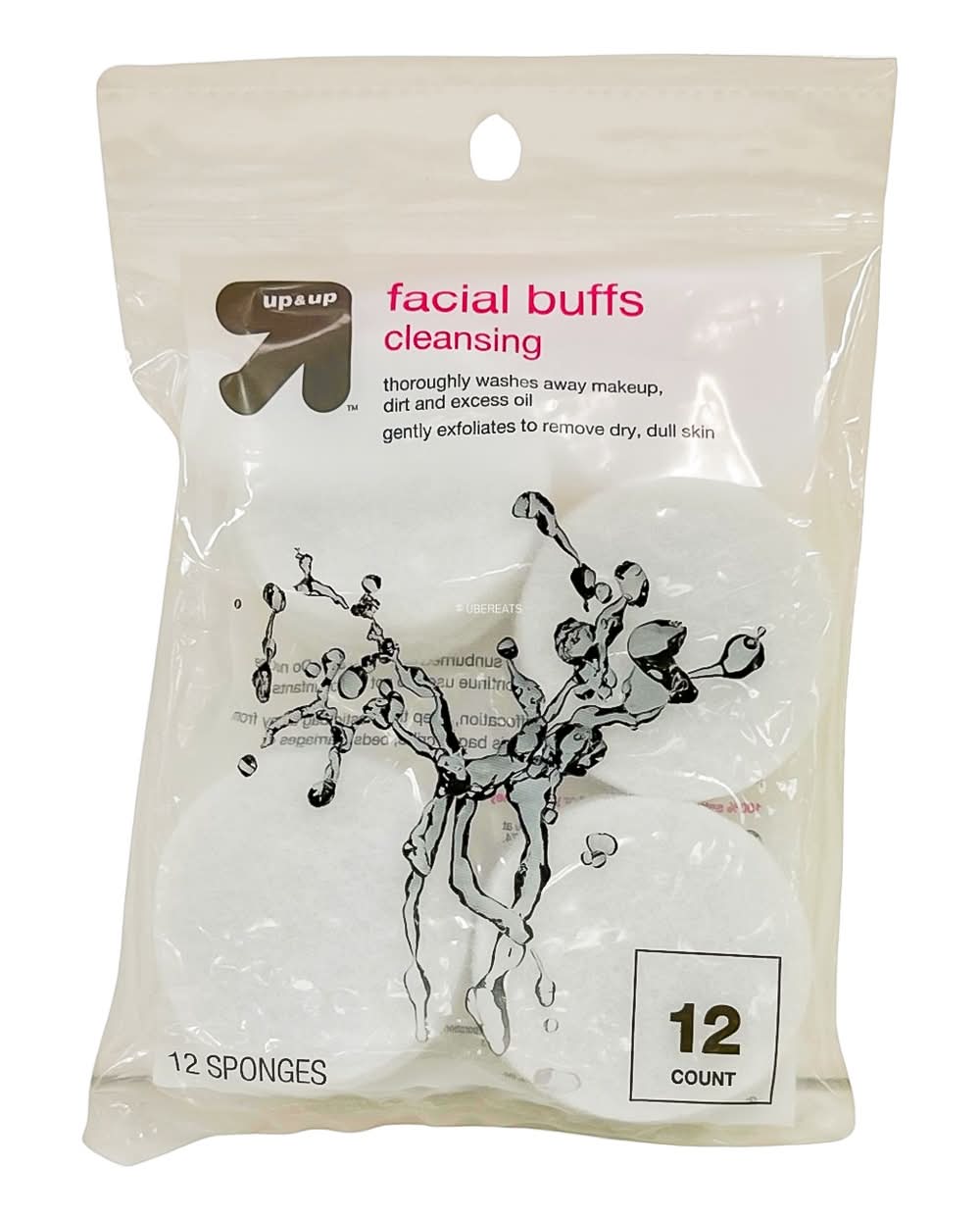 up&up Facial Buff Cleansing Sponges, White (12 ct)