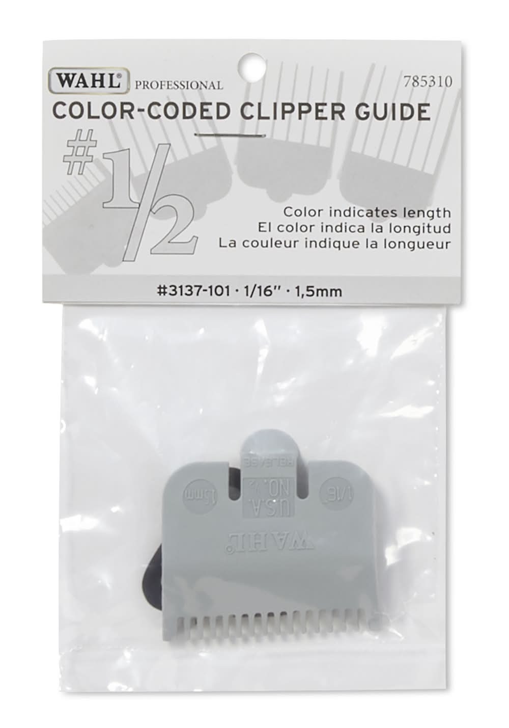 Wahl Professional 1/2 Color-Coded Light Gray Nylon Cutting Guide