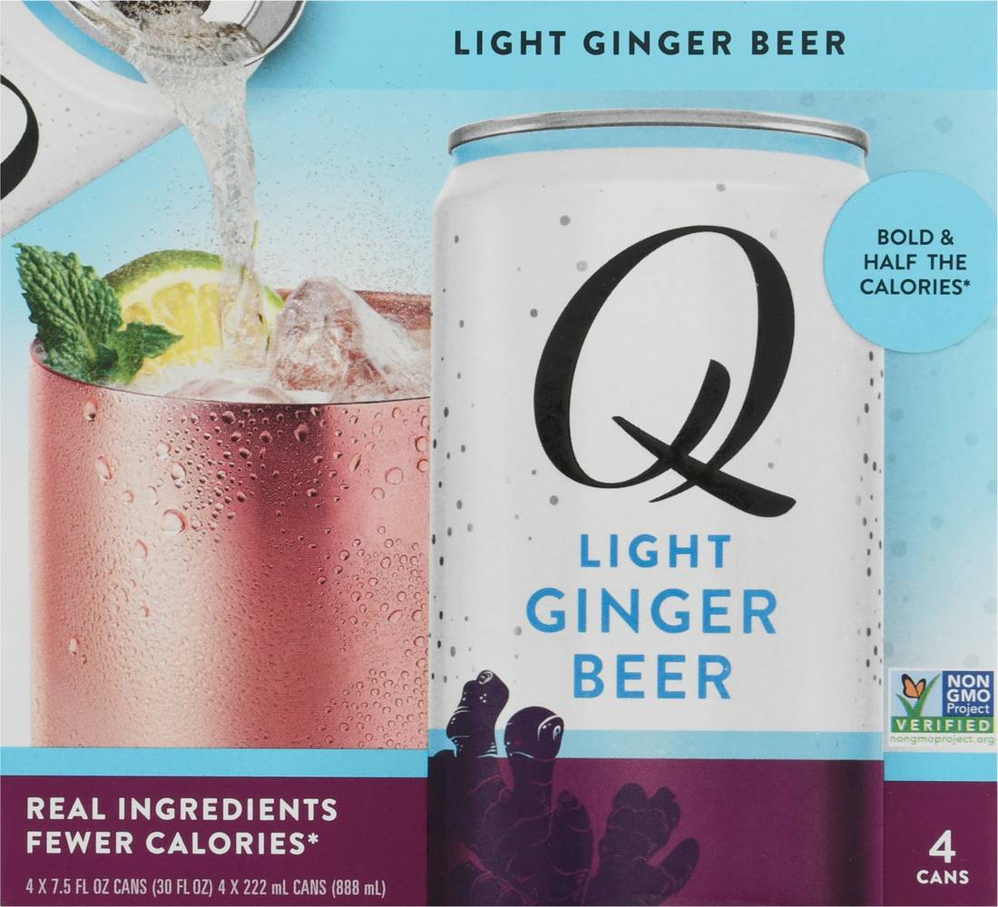 Q Mixers Light Ginger Beer (4 x 7.5 fl oz)