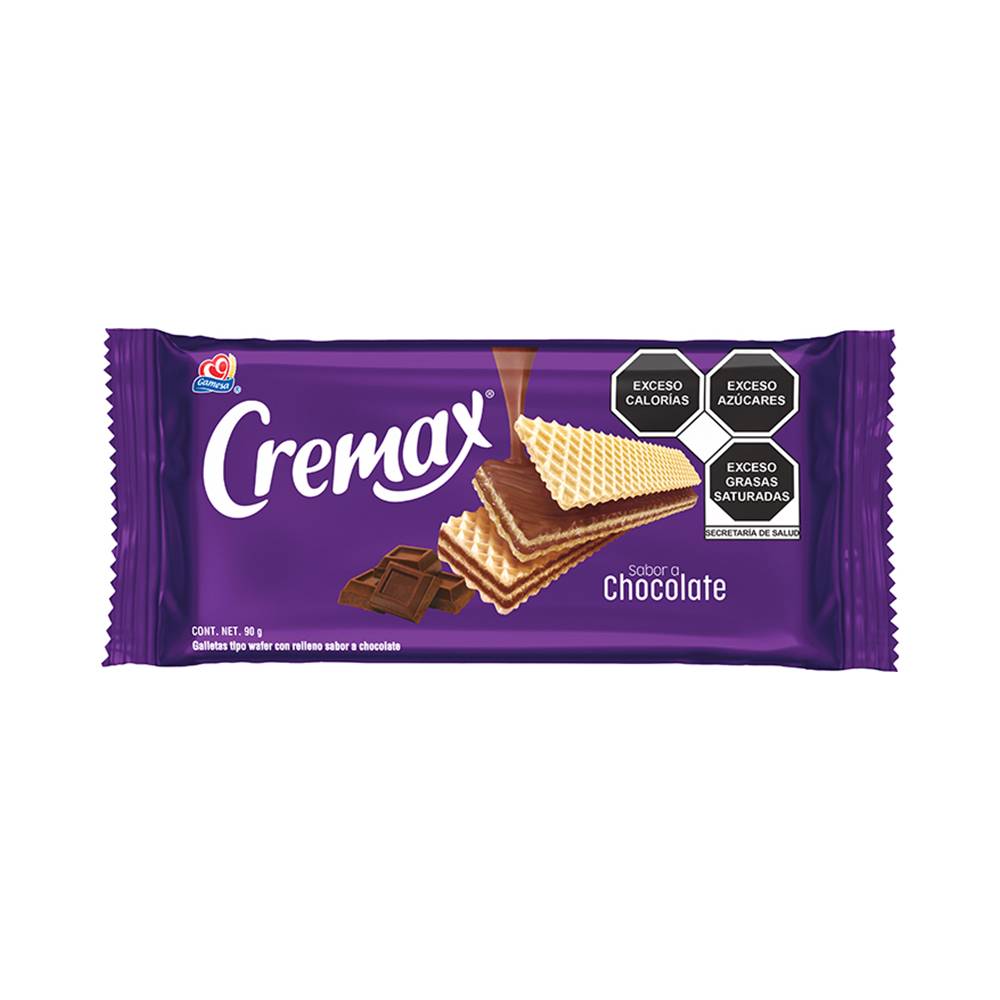 Cremax galletas rellenas sabor chocolate (paquete 90 g)