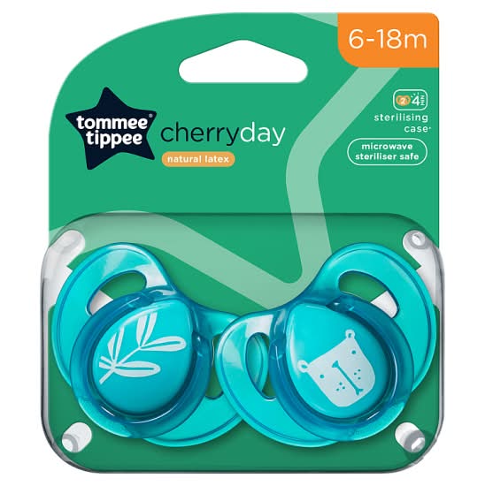 Tommee Tippee Essentials Decorated Cherry Soothers 6-18m