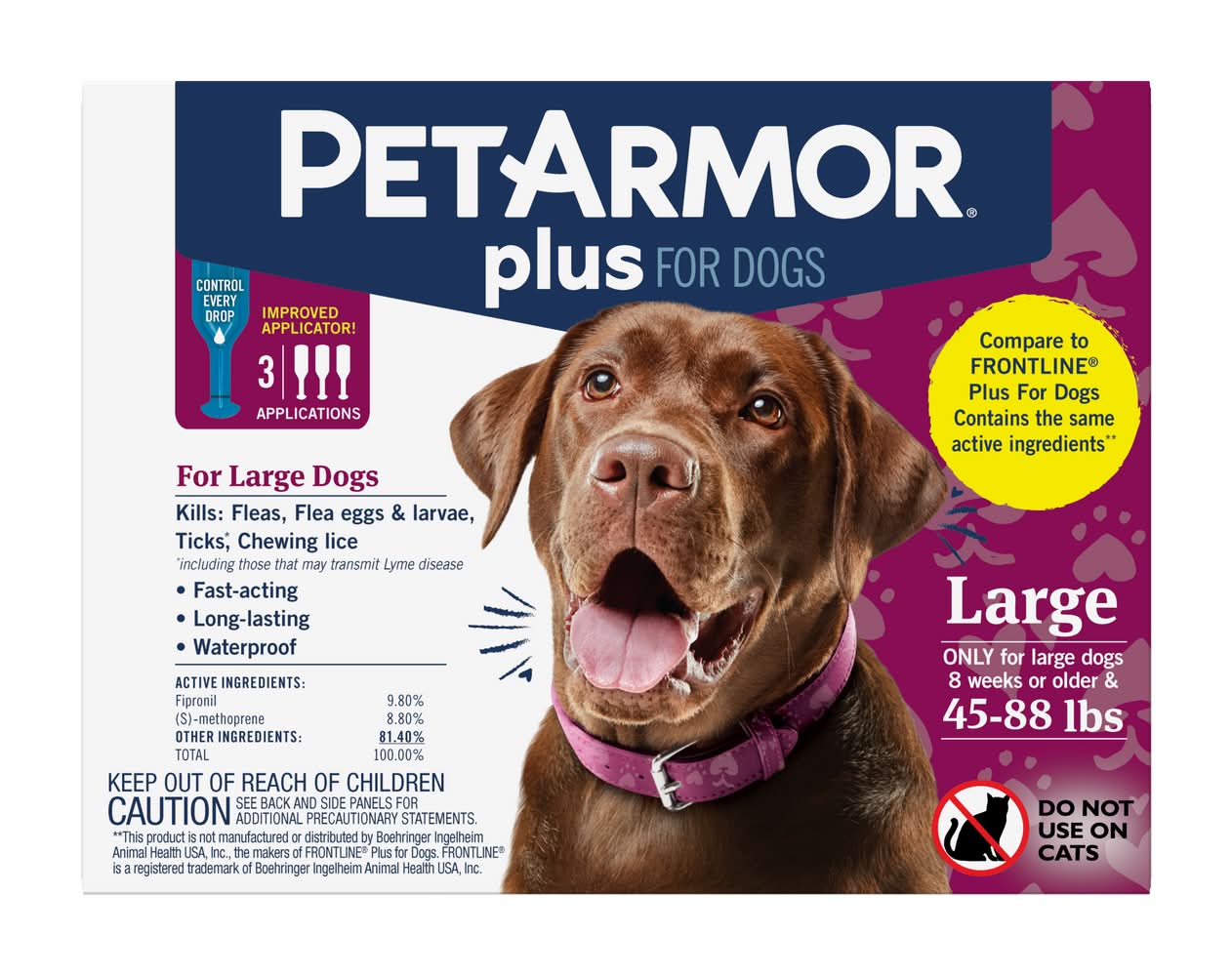 PetArmor Flea & Tick Prevention Applicators For Dogs (0.27 fl oz, 3 ct)