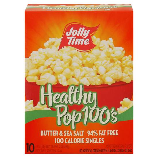 Jolly Time Healthy Pop 100's Butter and Sea Salt Popcorn (10 ct)