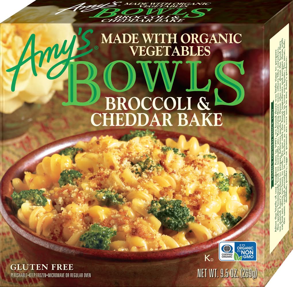 Amy's Bowls Bake Frozen Meals, Broccoli-Cheddar (9.5 oz)