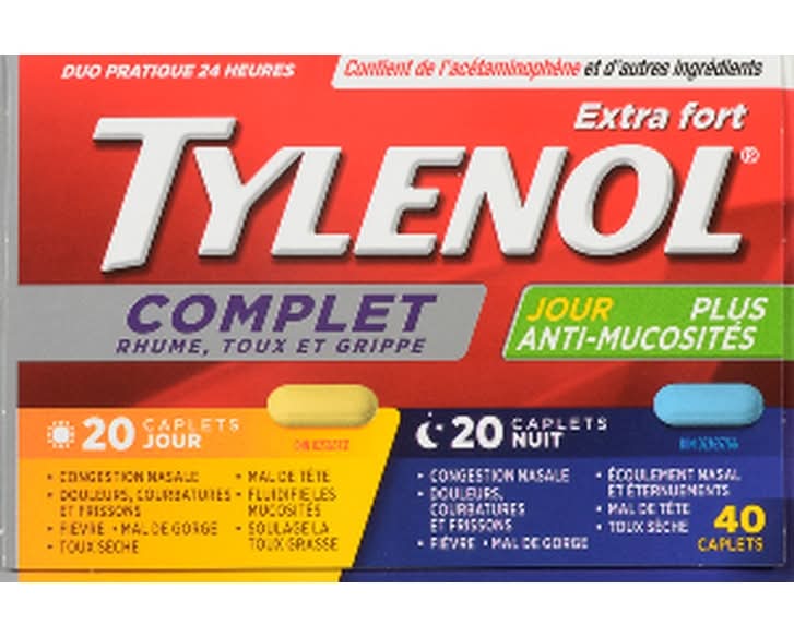 Tylenol Extra Strength Complete Cold Cough & Flu 500 mg Caplets (40 ct)