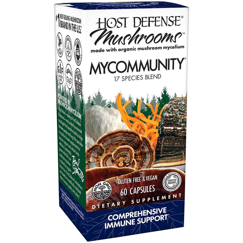 Mycommunity 17 Mushroom Complex - Immune Support With Organic Mushrooms (60 Vegetarian Capsules)