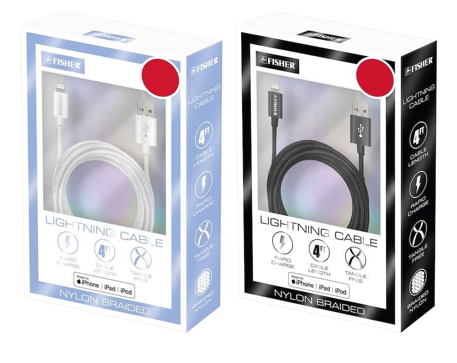 Fisher Assorted Nylon Braided Lighting Cable, 4 ft