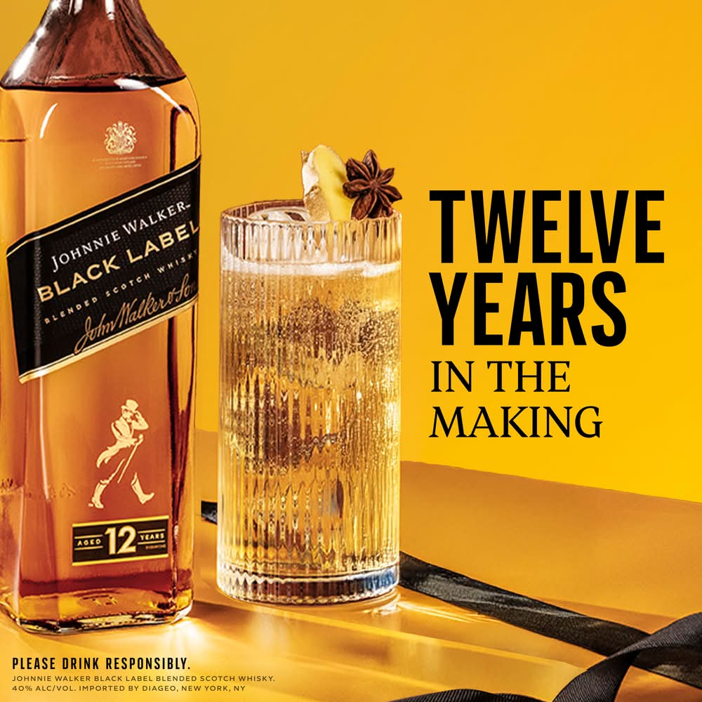 Johnnie Walker Black Label Blended Scotch Whisky 12 Year Old (375