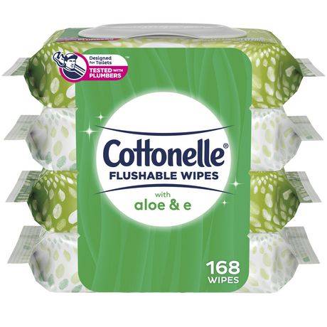 Cottonelle Flushable Wet Wipes With Aloe & Vitamin E (168 ct)