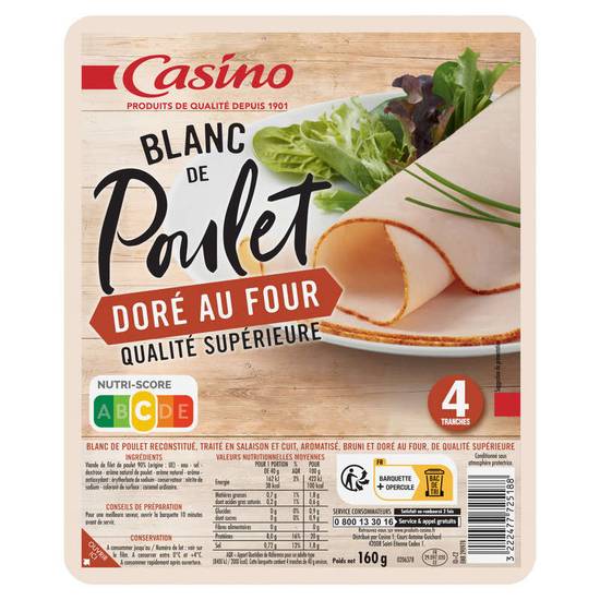 Casino Blanc De Poulet Doré Au Four X 4Tranches 160G