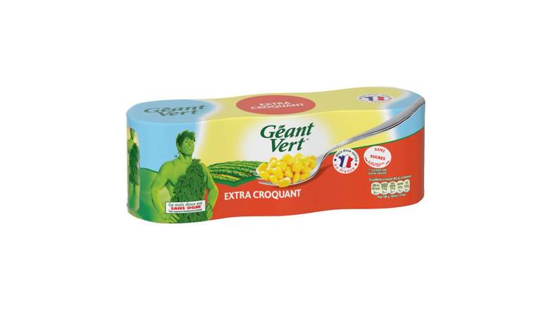 Géant Vert Maïs extra croquant Les 3 boîtes de 140g net égoutté